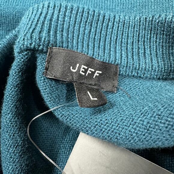 Jeff Men's Emerald Blue Long Sleeve Sweater Size Large New With Tags Condition - Picture 3 of 9